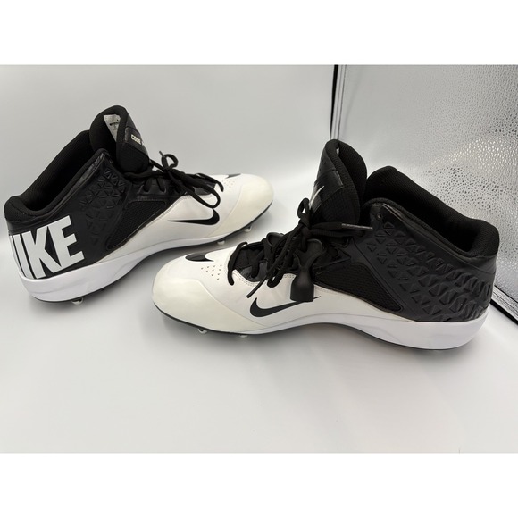Size 17 Men's NIKE Black/White Football Cleats Shoes No Box - Picture 2 of 5